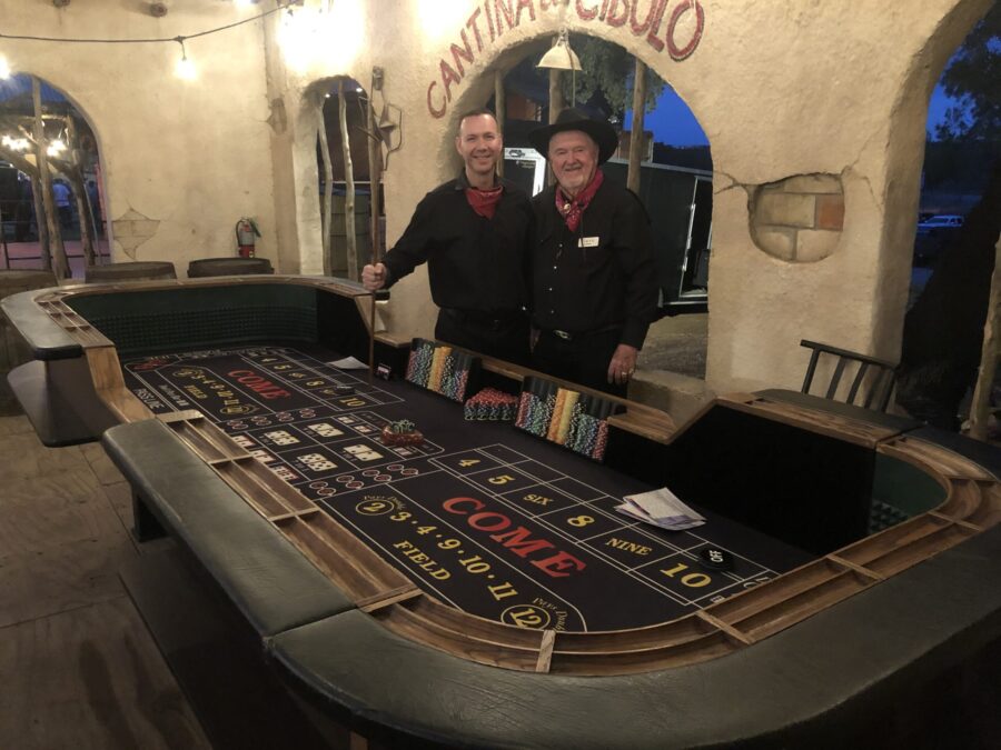 Craps dealers at Rodeo Casino Event at Black Tie Casino Party Rental tables