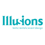 illusions Logo Company that has hired Black Tie Casino Party Rental tables